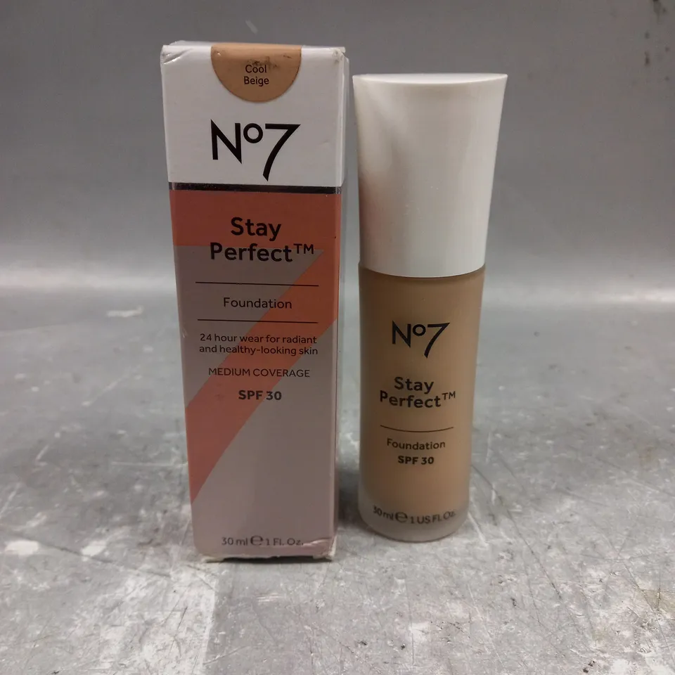 NO7 STAY PERFECT FOUNDATION IN COOL BEIGE 30ML