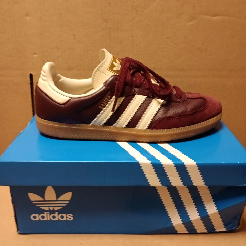ADIDAS SAMBA OG W WOMEN'S TRAINERS – BURGUNDY/WHITE SIZE 5