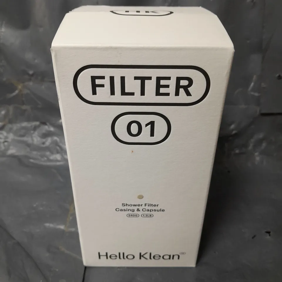 BOXED AND SEALED HELLO KLEAN SHOWER FILTER CASING & CAPSULE