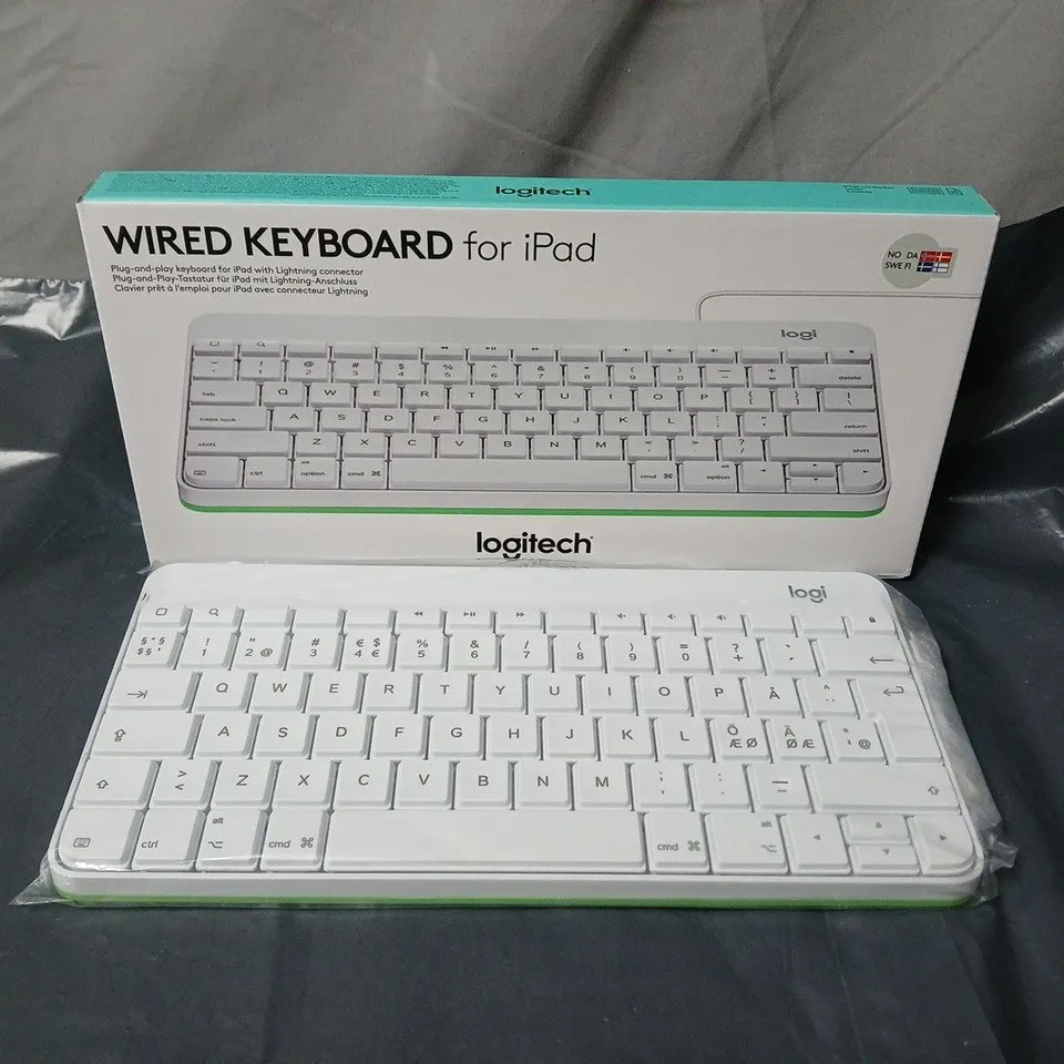 LOGITECH WIRED KEYBOARD FOR IPAD – WHITE