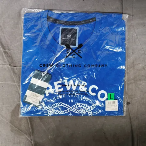 BAGGED CREW CLOTHING COMPANY PRINTED ROPE GRAPHIC T-SHIRT IN BLUE SIZE LARGE