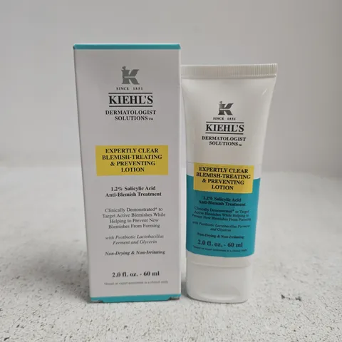 BOXED KIEHL'S EXPERTLY CLEAR BLEMISH TREATMENT LOTION (60ML)