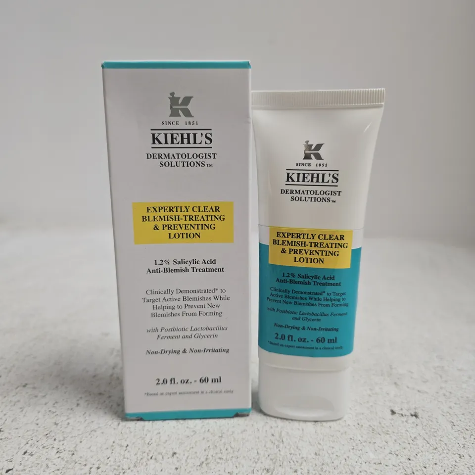 BOXED KIEHL'S EXPERTLY CLEAR BLEMISH TREATMENT LOTION (60ML)