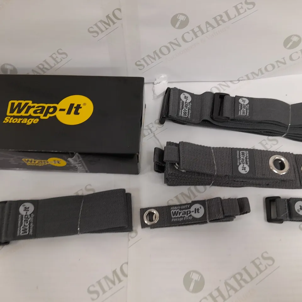 BOXED WRAP IT HEAVY DUTY STORAGE STRAPS ASSORTED LENGTH IN GREY 