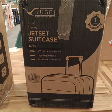 BOXED KEPLIN LUGG 40 INCH JETSET SUITCASE IVORY COLOUR 