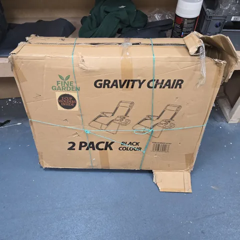 GRAVITY CHAIR SET – 2-PACK, BLACK COLOUR (GARDEN & PATIO FURNITURE)