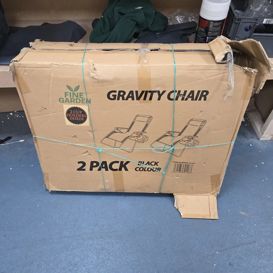 GRAVITY CHAIR SET – 2-PACK, BLACK COLOUR (GARDEN & PATIO FURNITURE)