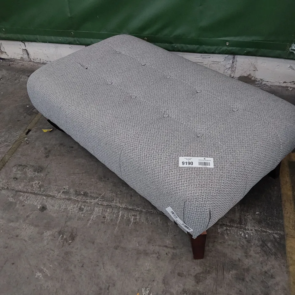DESIGNER RECTANGULAR FOOTSTOOL GREY FABRIC 