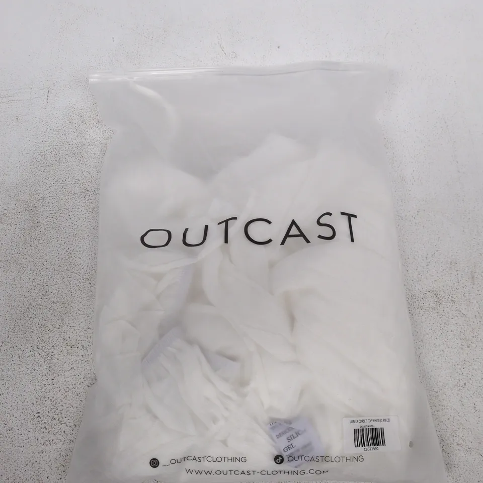 OUTCAST CLOTHING LUBELA CORSET TOP – WHITE, UK SIZE L