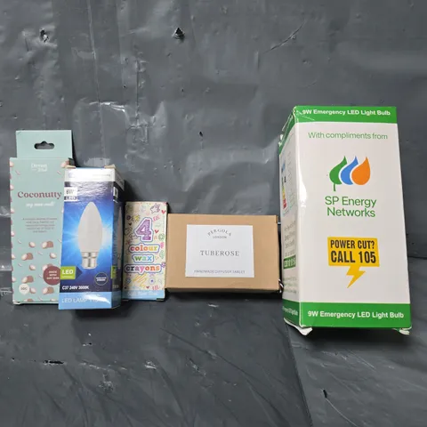 APPROXIMATELY 13 ASSORTED ITEMS TO INCLUDE - LED LIGHT BULB , PERGOLA TUBEROSE DIFFUSER , DEVON COCONUTTY ETC