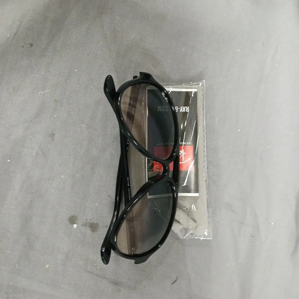 RAY-BAN SUNGLASSES – BLACK FRAME WITH LEATHER HARD CASE, INCLUDES BOX