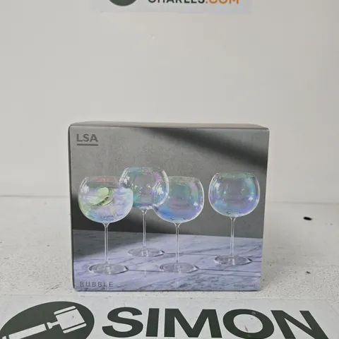 LSA BUBBLE GLASS SET OF 4 – HAND-PAINTED IRIDESCENT STEMWARE