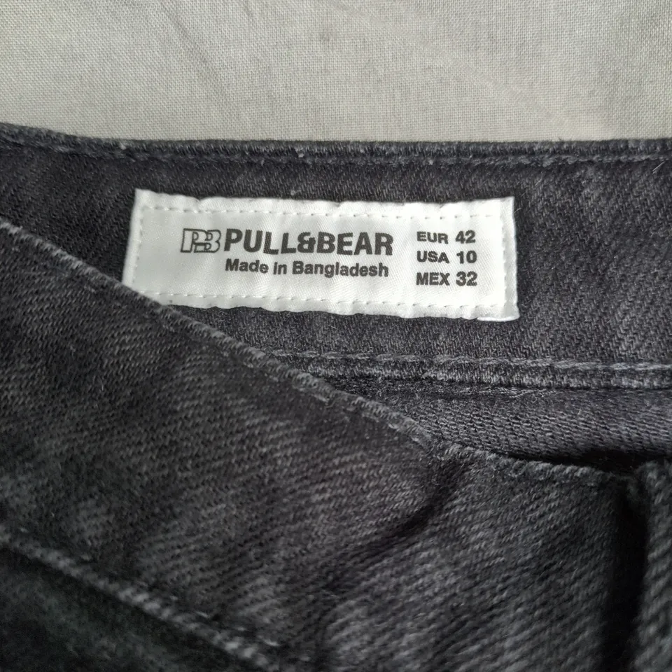 PULL&BEAR BLACK DENIM JEANS, WOMEN'S UK 14 (EU 42, USA 10)
