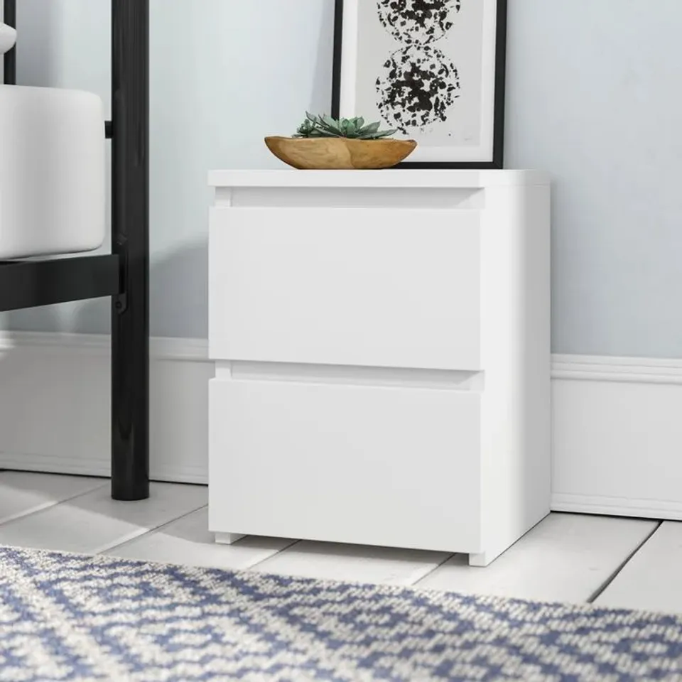 BOXED DELANCEY 2 DRAWER BEDSIDE TABLE SONOMA