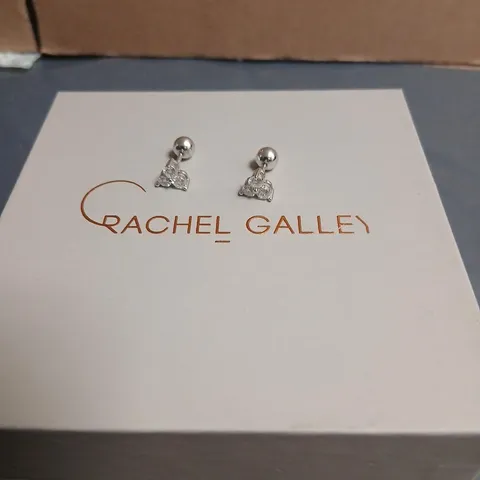 RACHEL GALLEY SILVER-TONE EARRINGS WITH CLEAR STONES – BOXED
