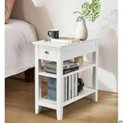 BOXED 3 TIER END TABLE WITH DRAWER - TIDYSPACES