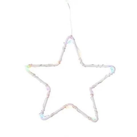 FESTIVE PASTEL STAR LED CURTAIN WITH 10 WINDOW STICKERS