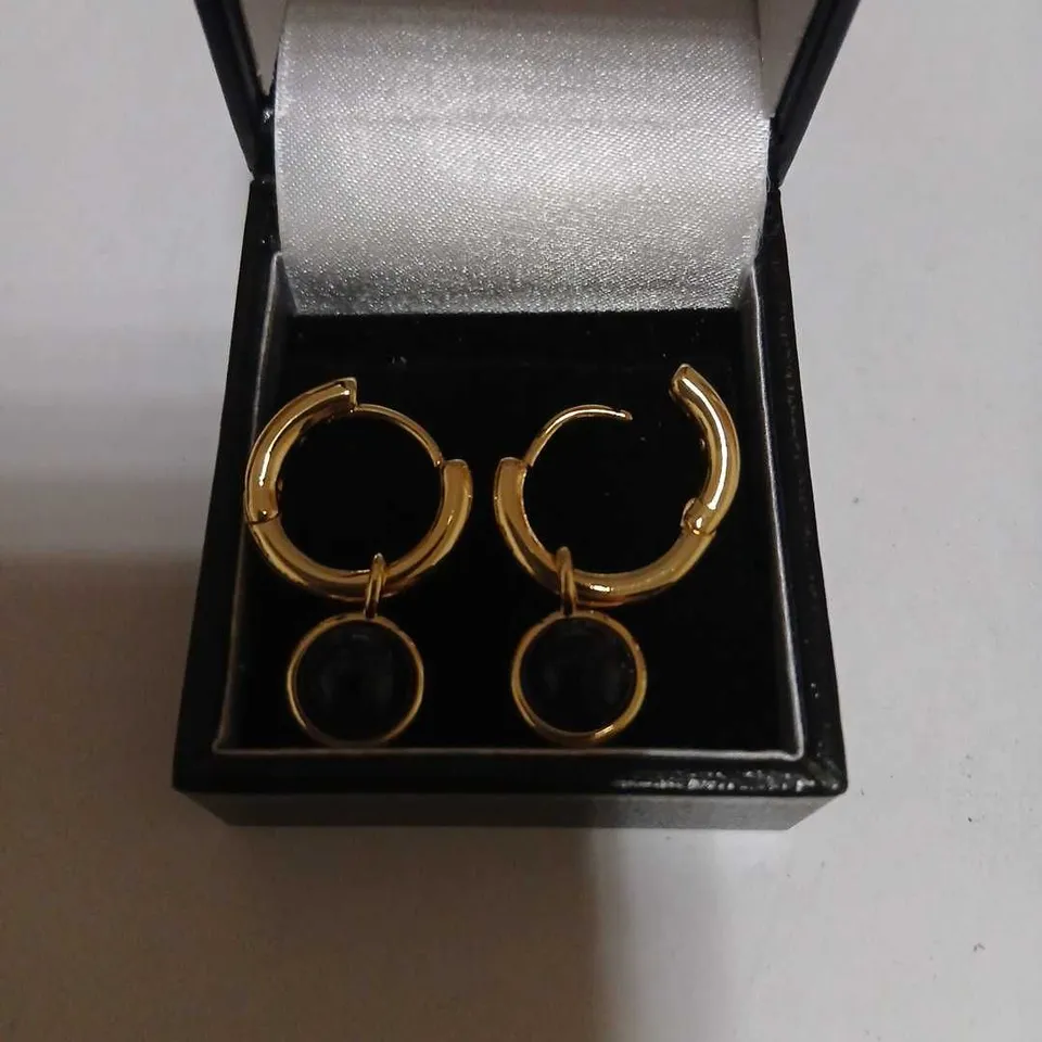 MALIKA SEMI PRECIOUS BEAD BEAD HUGGIE EARRINGS 