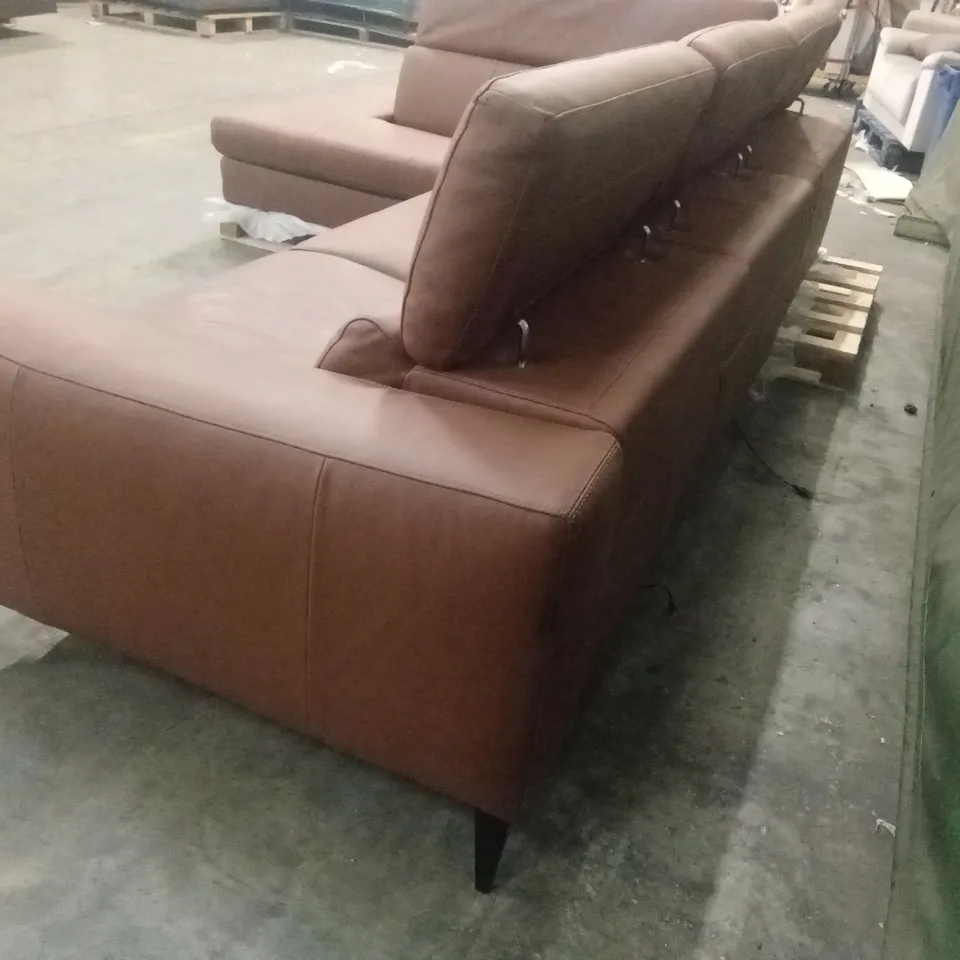 QUALITY DESIGNER ITALIAN MADE EDITH LEATHER ELECTRIC RECLINER CORNER SOFA