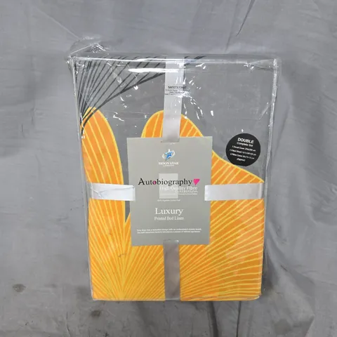 MOON STAR AUTOBIOGRAPHY LUXURY PRINTED BED LINEN DOUBLE COMPLETE SET