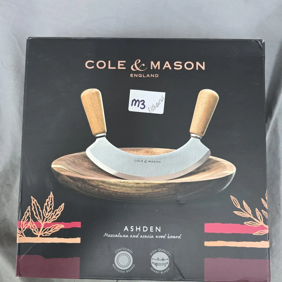 SEALED COLE & MASON ASHDEN KNIFE & WOOD BOARD 