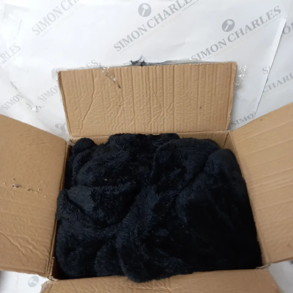 COZEE HOME FLUFFY PONCHO IN BLACK