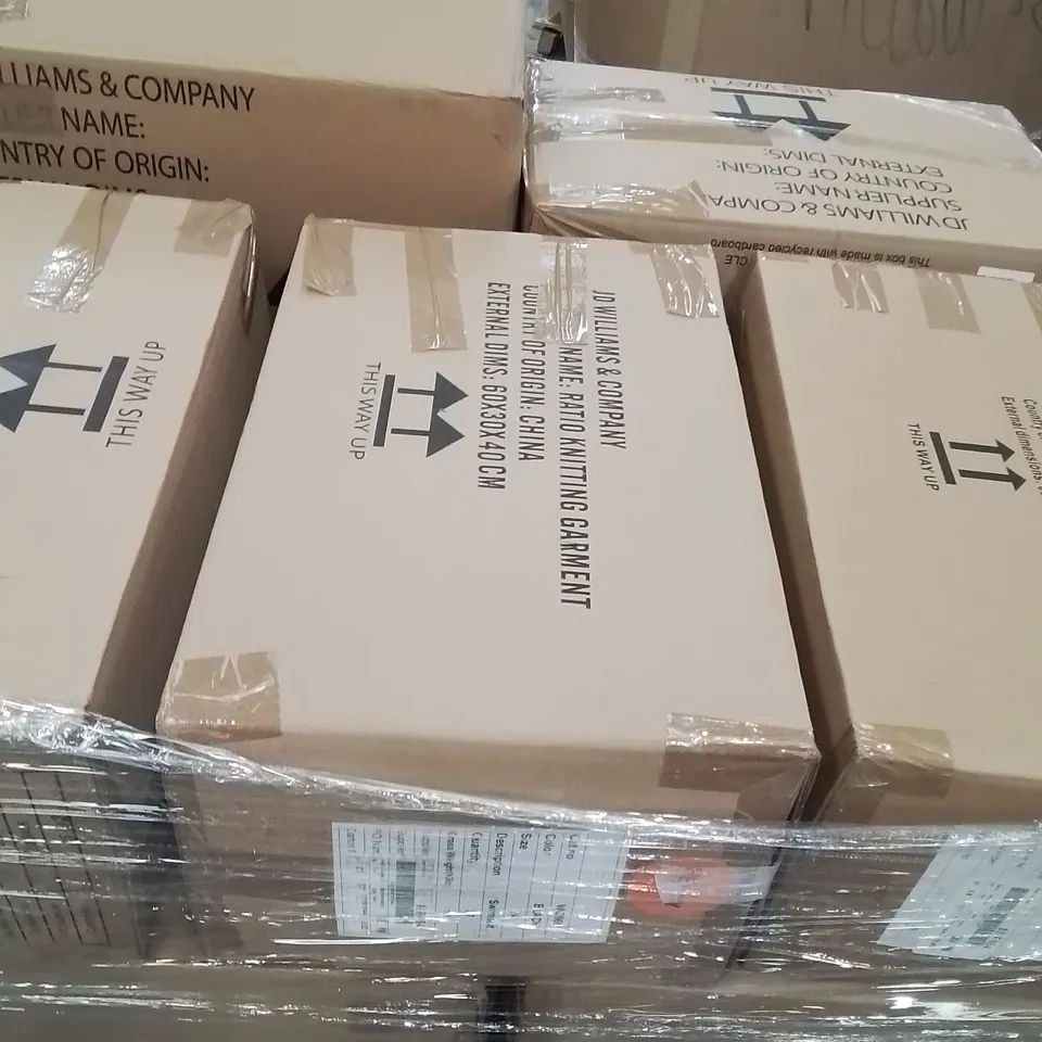 PALLET OF BRAND NEW WOMENS QUALITY DESIGNER CLOTHES APPROXIMATELY 120 TO INCLUDE; JD WILLIAMS TOPS, SIMPLY BE BEACH DRESSES, DRESSES ETC