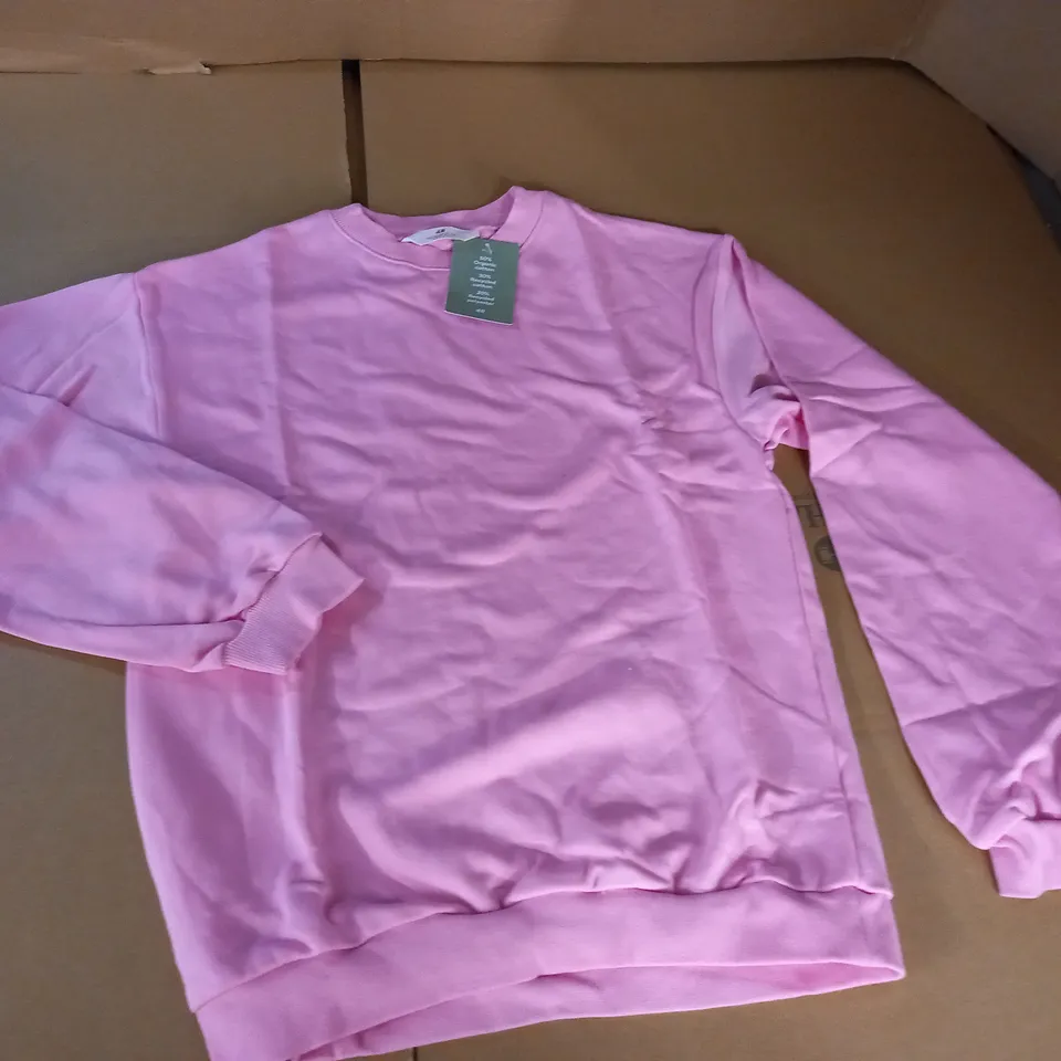 H&M PINK CREW JUMPER - UK 14+