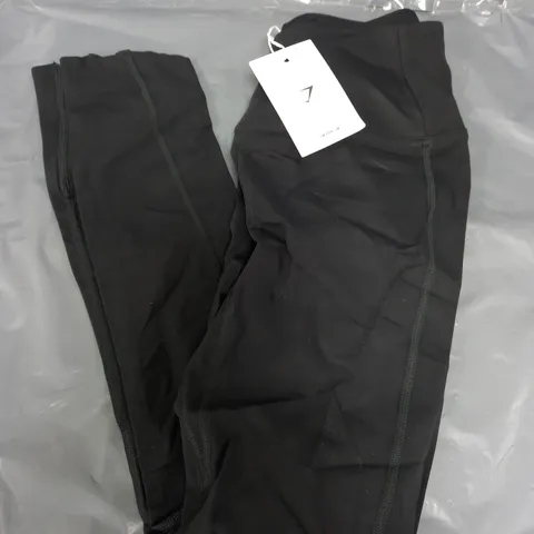 GYMSHARK CROSSOVER LEGGINGS IN BLACK - SMALL
