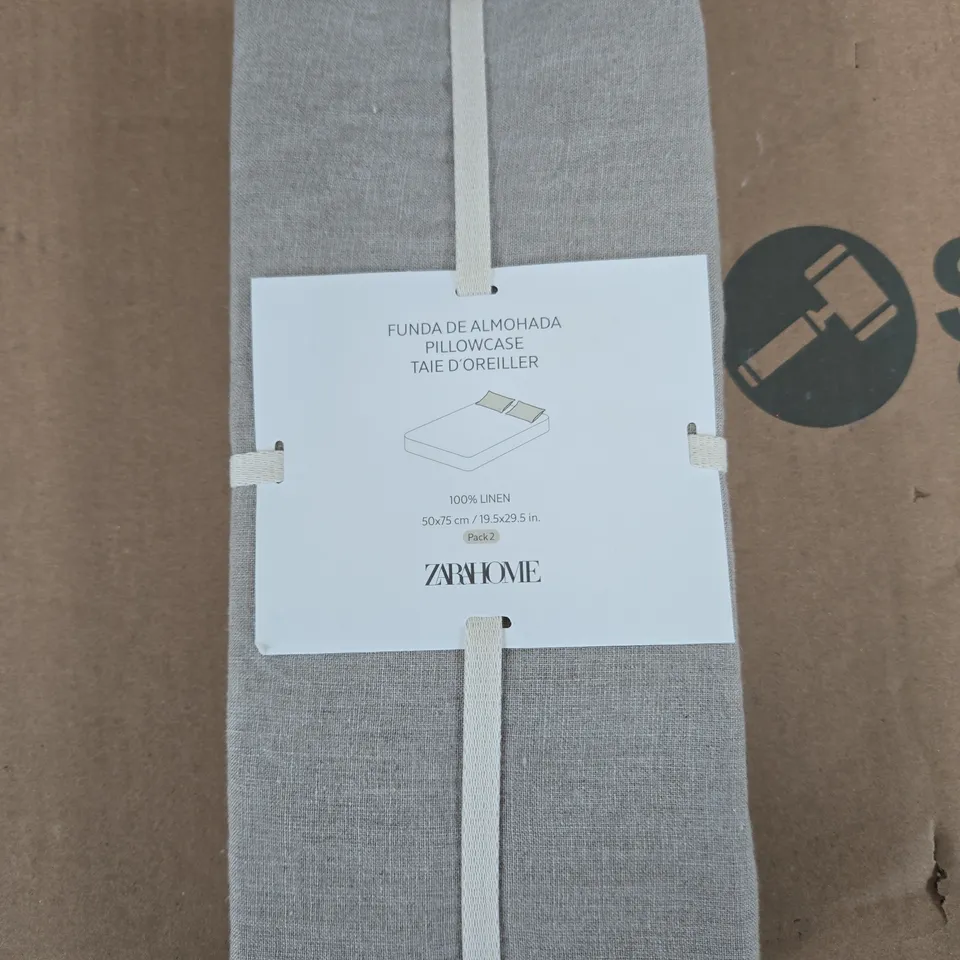 ZARA HOME PILLOWCASE - 100% LINEN, PACK OF 2 - 50 X 75 CM