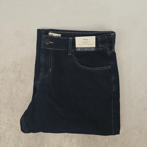 HOLLISTER BAGGY JEANS IN DARK BLUE SIZE UK 18