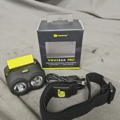 RIDGEMONKEY VRH150X PRO USB RECHARGEABLE HEADTORCH