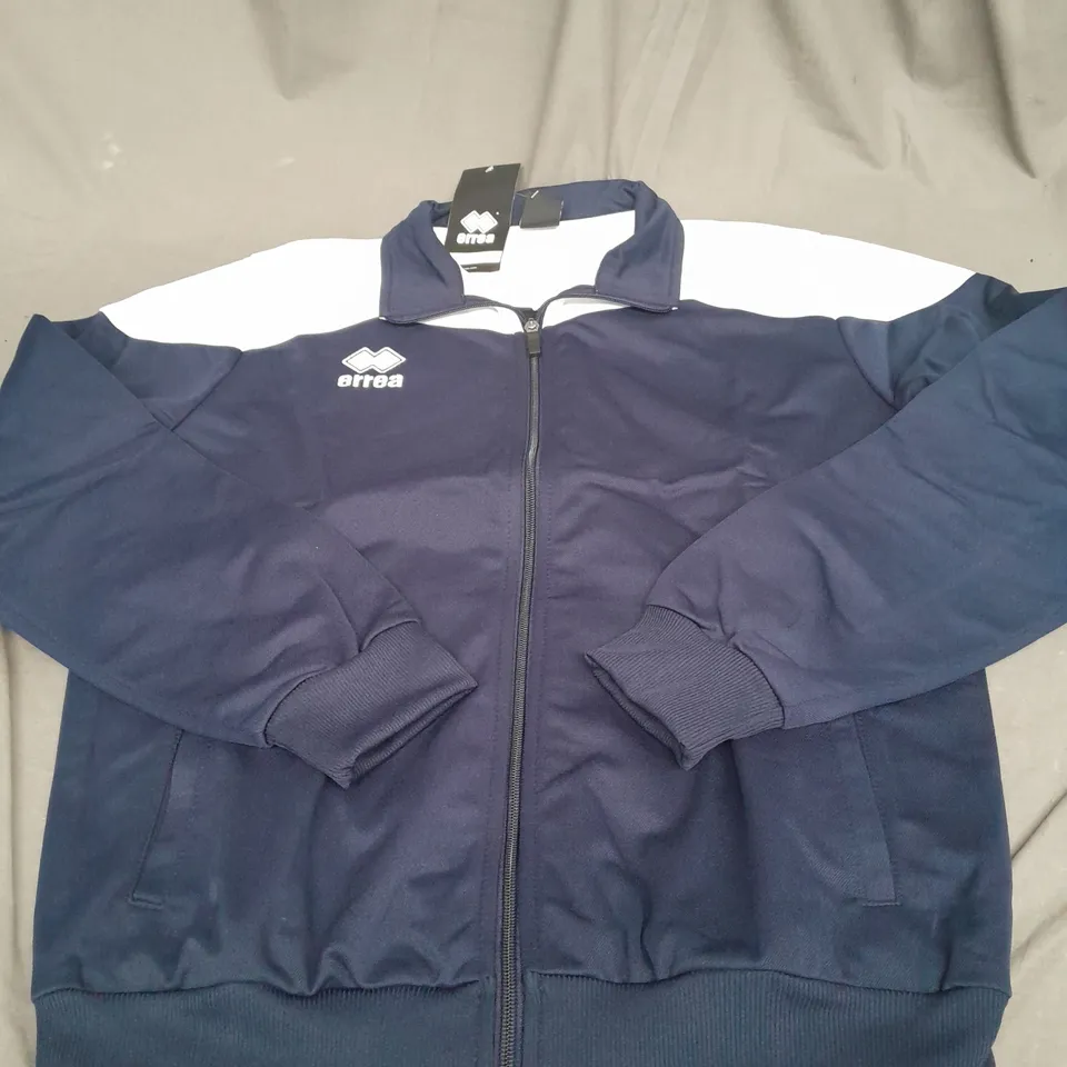 ERREA ZIPPED CASUAL JACKET IN NAVY BLUE AND WHITE SIZE M