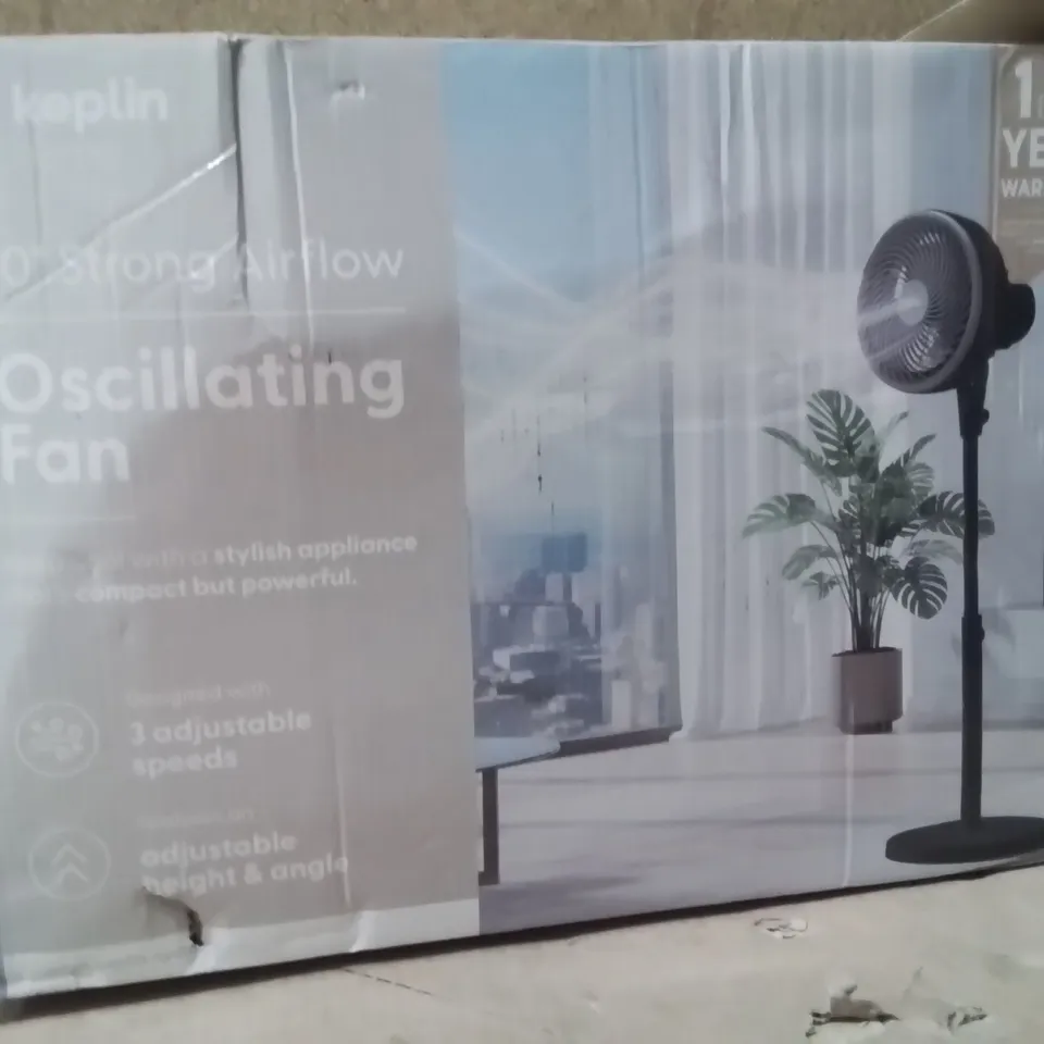 BOXED KEPLIN 10" OSCILLATING FAN BLACK