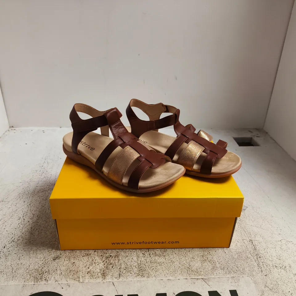 STRIVE PENELOPE SANDALS – TAN, UK 6 (US 8, EU 39)