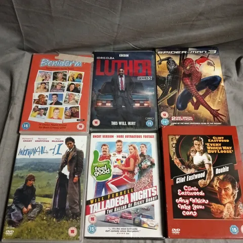 APPROXIMATELY 20 ASSORTED DVD SERIES BOX SETS & MOVIES TO INCLUDE LUTHER, SPIDER-MAN, BENIDORM ETC