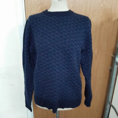 SEASALT MEN'S TOPE LAMBSWOOL JUMPER IN NORTH WATER SEA CAVE SIZE S
