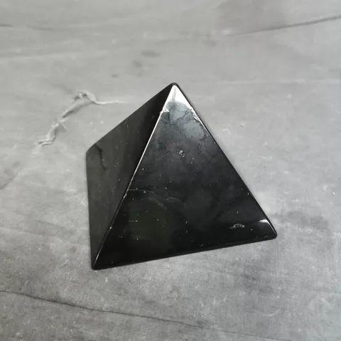 NATURAL SHUNGITE PYRAMID FIGURINE