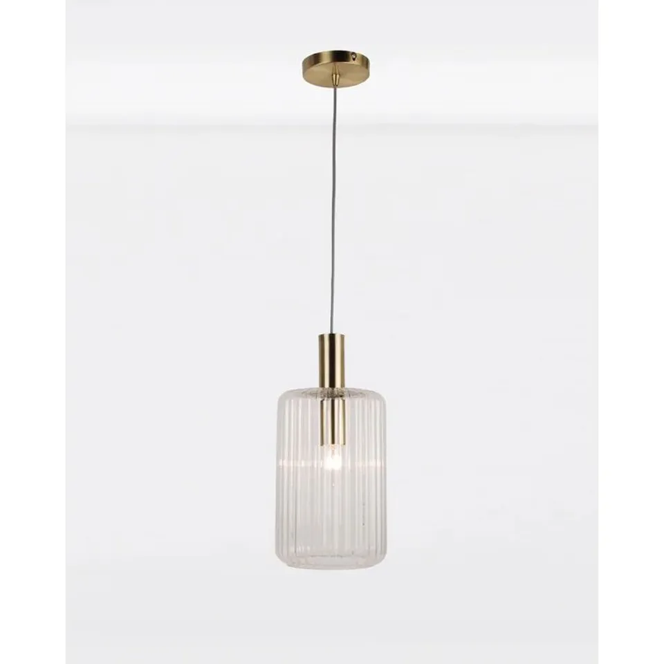 BOXED COLBERG 1 LIGHT CYLINDER PENDANT LIGHT FITTING 