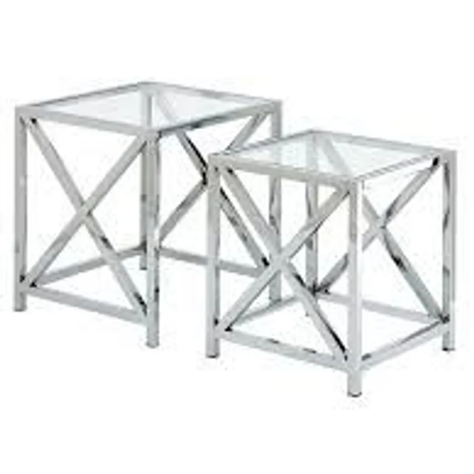 BOXED CHRISTIE NEST OF TABLES - CHROME  RRP £199.99