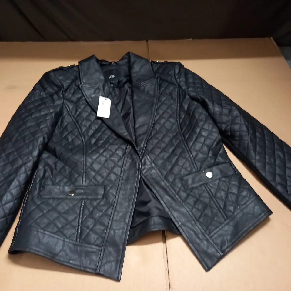 RIVER ISLAND INTELLECTUAL CU JACKET IN BLACK - UK 14