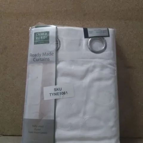 BRAND NEW CASA DI VERDI READY MADE CURTAINS 117CM X 183CM - VENICE WHITE