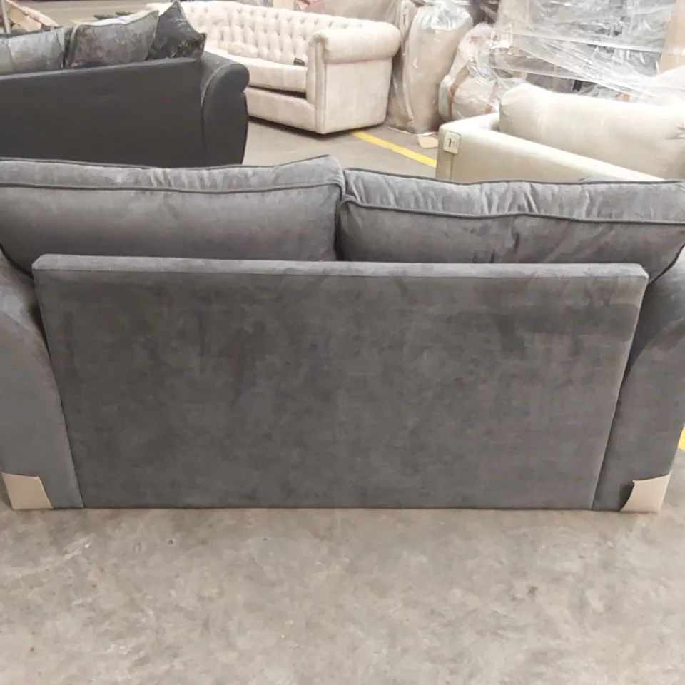 QUALITY DESIGNER BEATRICE 2 SEATER UPHOLSTERED SOFA - CHARCOAL 