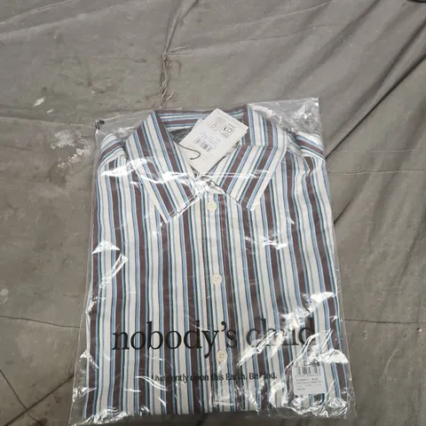 NOBODY'S CHILD HESTA RELAXED STRIPE SHIRT – BLUE, UK10 (EU38) 