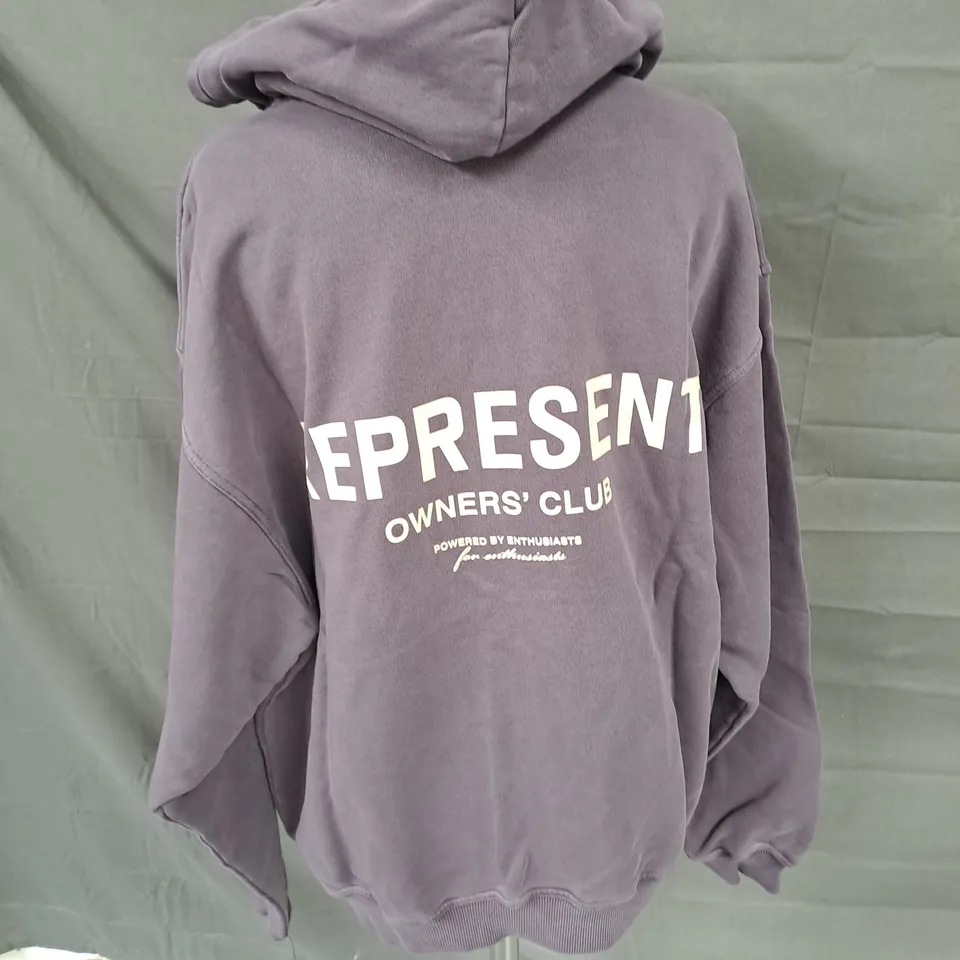 REPESENT OWNERS CLUB ZIP HOODIE IN VIOLET - L