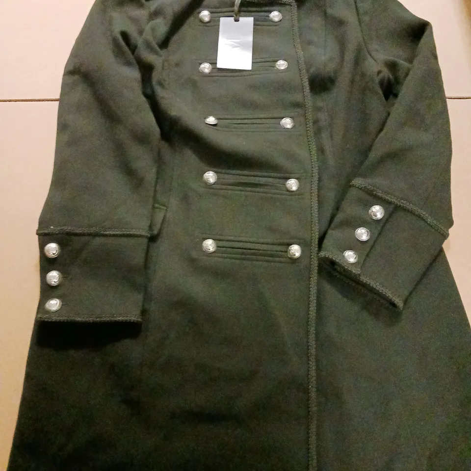 JULIEN MACDONALD LADIES MILITARY COAT BLACK SIZE 14