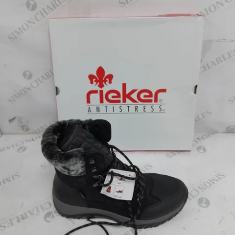 BOXED RIEKER BLACK WINTER HIKING BOOTS SIZE 6