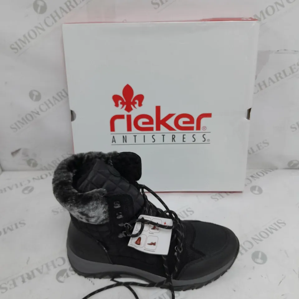 BOXED RIEKER BLACK WINTER HIKING BOOTS SIZE 6 