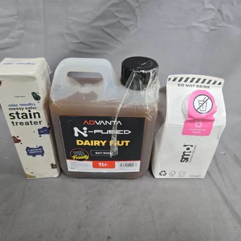 APPROXIMATELY 10 ASSORTED HOUSEHOLD ITEMS TO INCLUDE WASHING UP LIQUID, DAIRY NUT AND STAIN TREATER