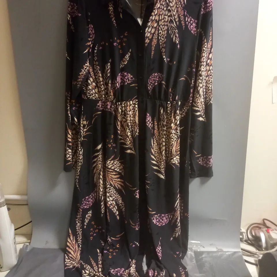 MONSOON LUCILLE FEATHER DRESS IN BLACK - MEDIUM